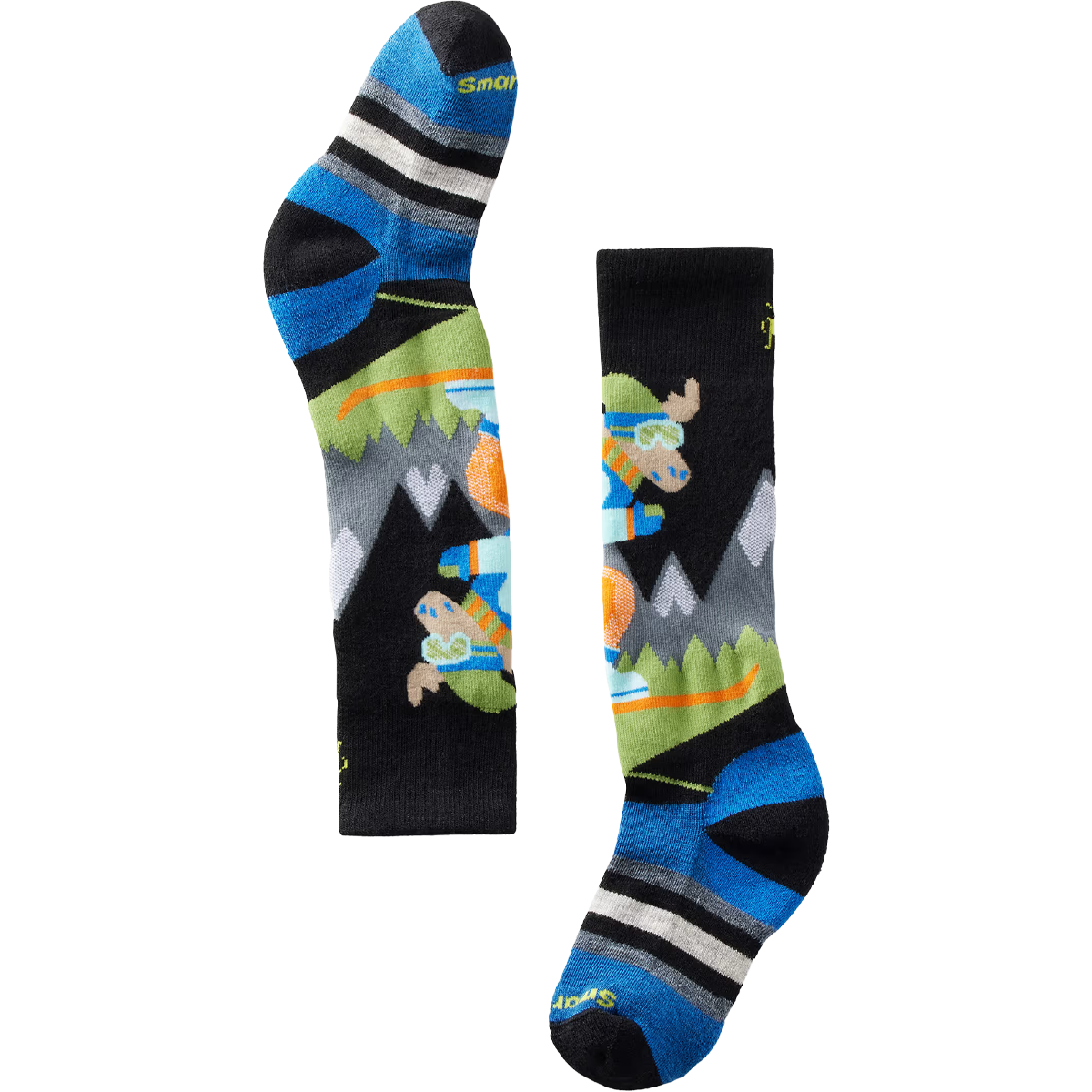 Youth Wintersport Full Cushion Mountain Moose Pattern Over The Calf Socks alternate view