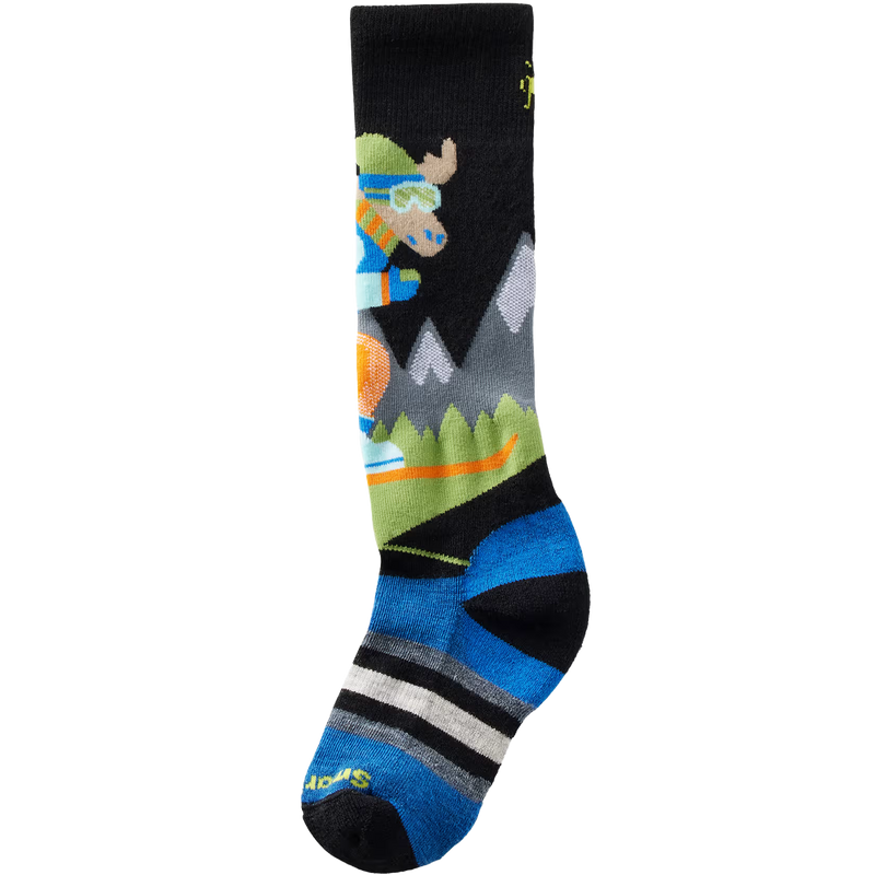 Youth Wintersport Full Cushion Mountain Moose Pattern Over The Calf Socks, Smartwool Youth Wintersport Full Cushion Mountain Moose Pattern Over The Calf Socks right side