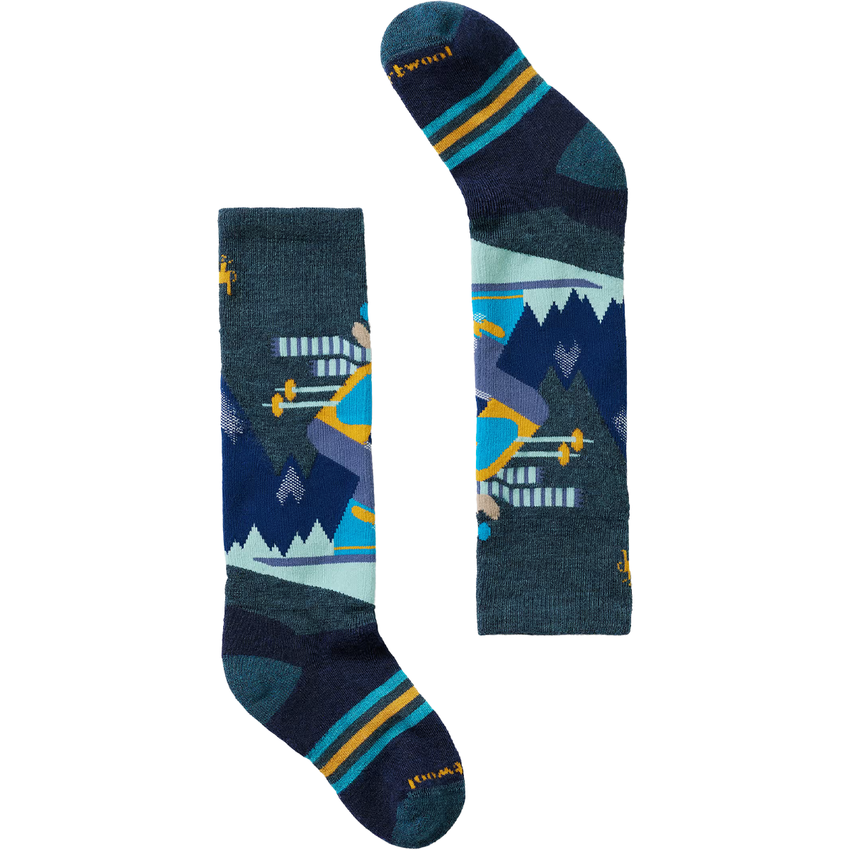 Youth Wintersport Full Cushion Mountain Moose Pattern Over The Calf Socks alternate view