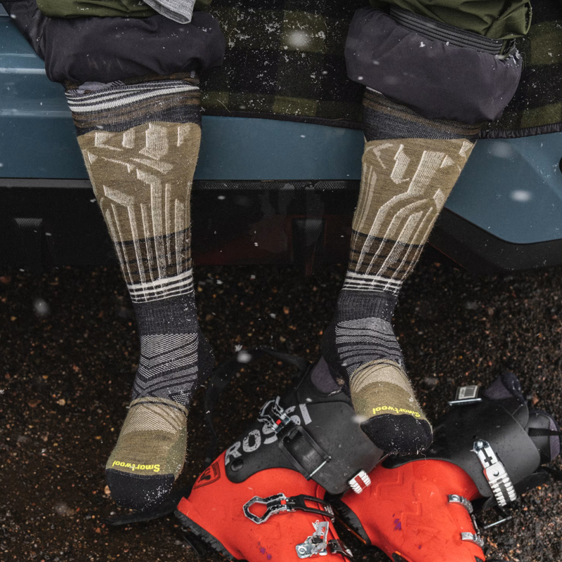 Ski Summit Shot Over The Calf Socks, Smartwool Ski Summit Shot Over The Calf Socks on skier