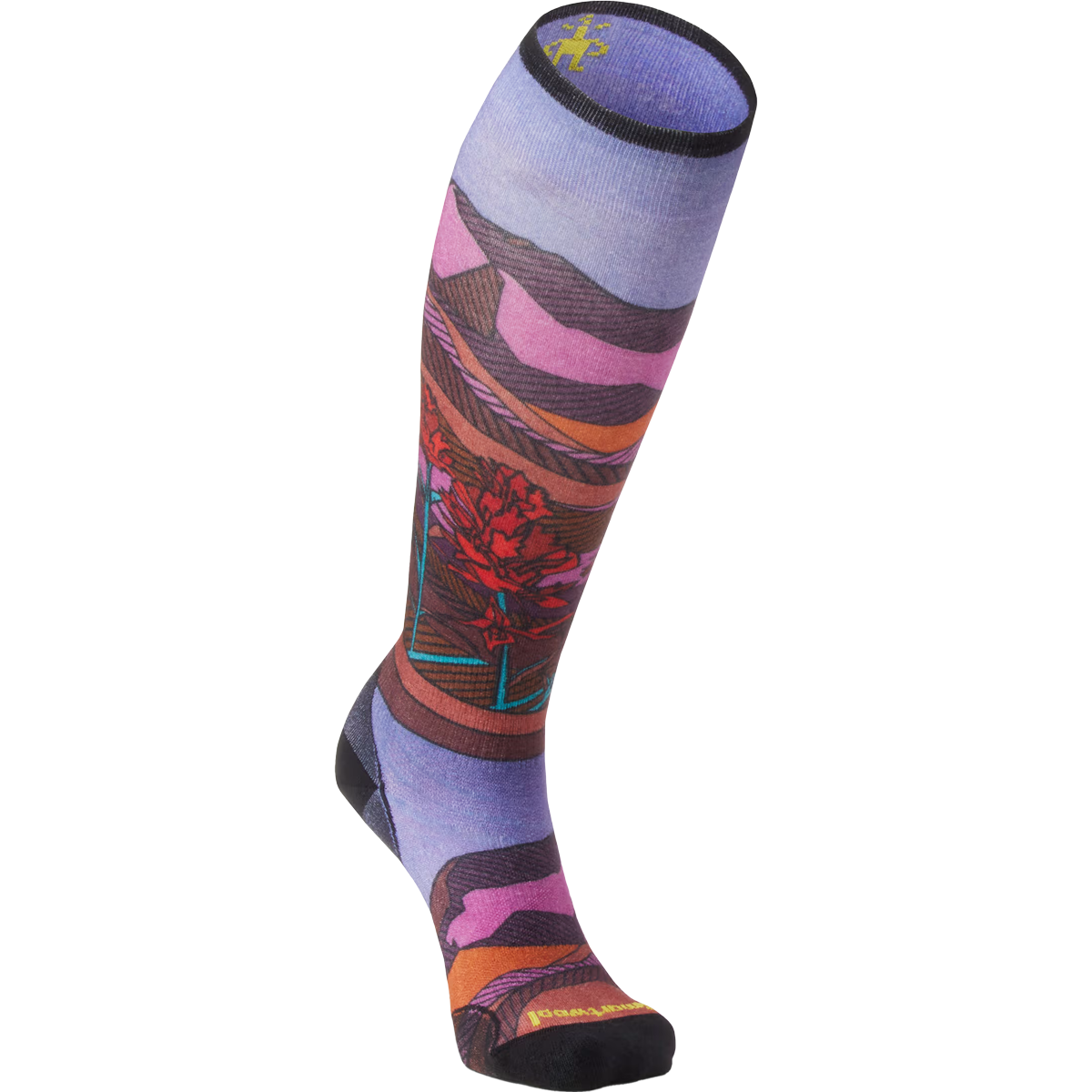 Women's Ski Floral Field Print Over The Calf Socks alternate view