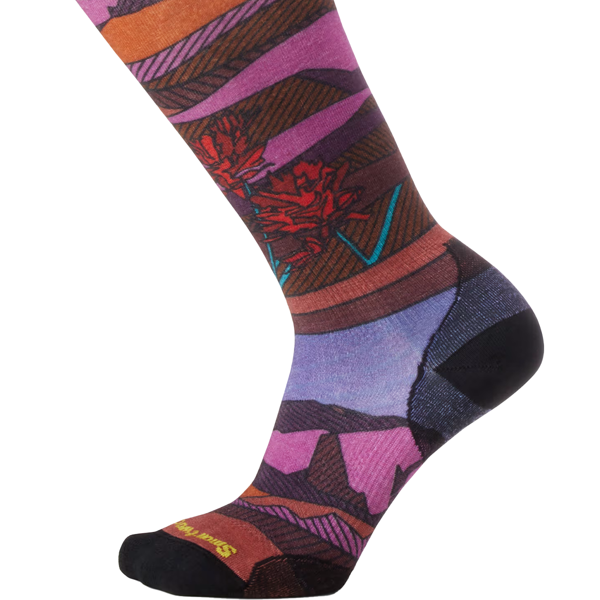 Women's Ski Floral Field Print Over The Calf Socks alternate view