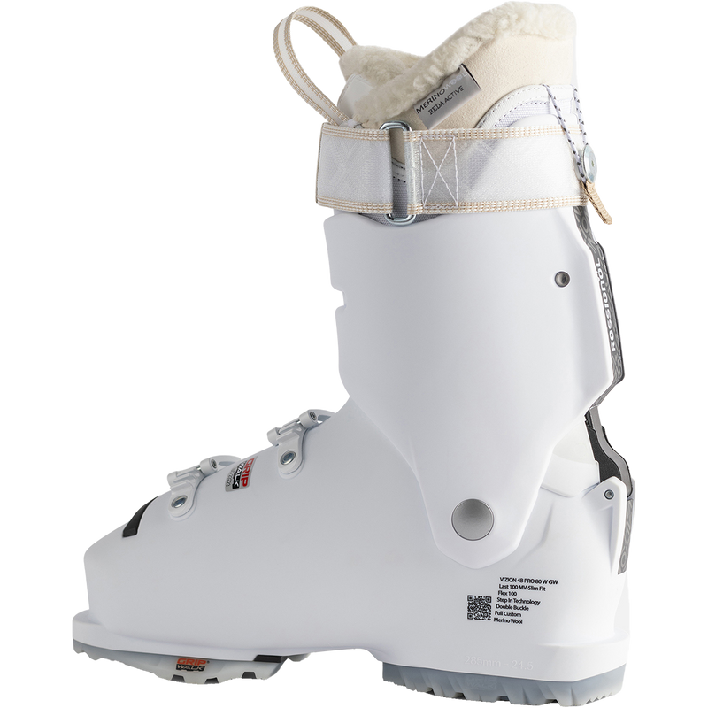 Women's Vizion 4B Pro 80 GW, Rossignol Women's Vizion 4B Pro 80 GW in White inside right boot profile