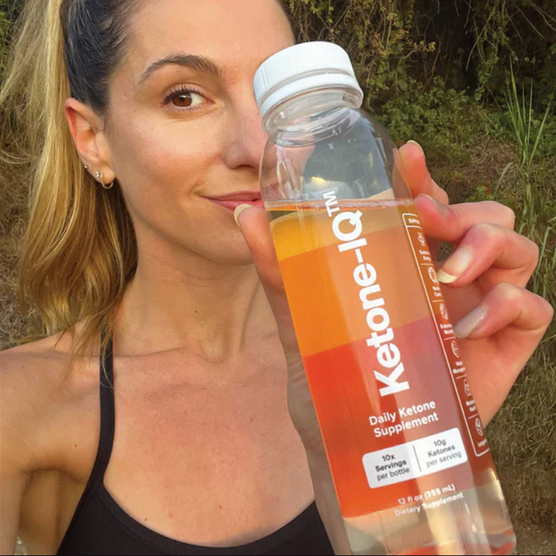 Ketone-IQ 12 oz Bottle, HVMN Ketone IQ 12oz Bottle in hand