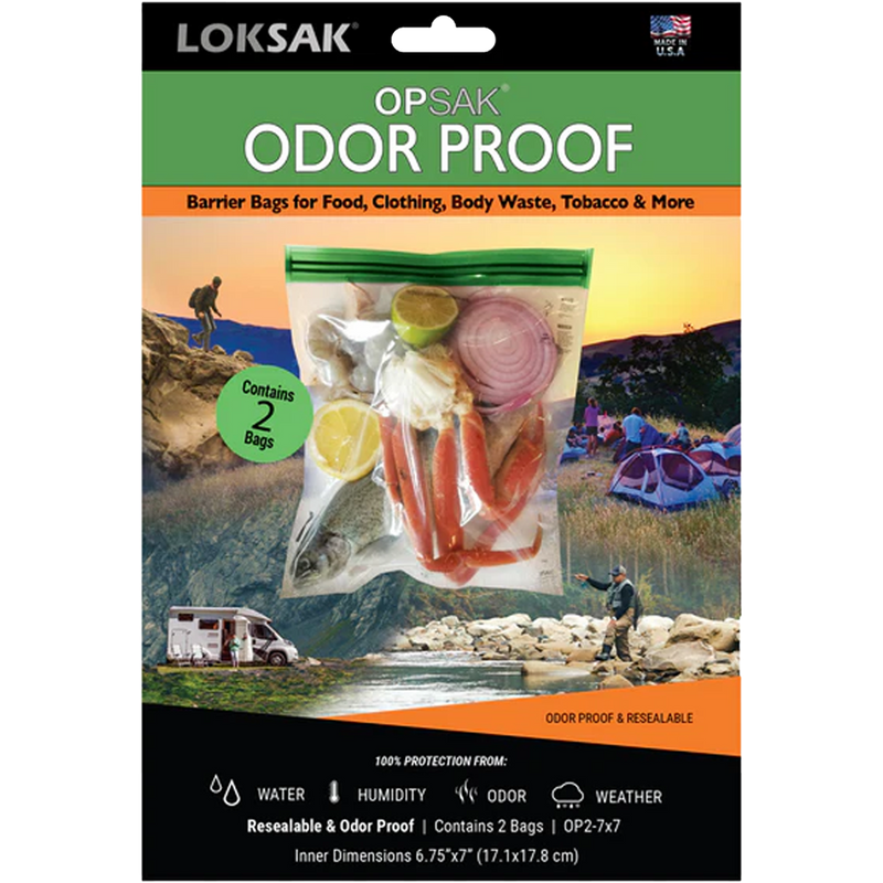 Opsak Barrier Bag 7" x 7" (2 Pack), Loksak Opsak Barrier Bag 7" x 7" (2 Pack) front of package