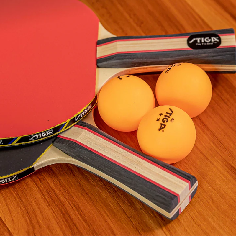 2-Star Table Tennis Balls (6 Pack), STIGA 2-Star Table Tennis Balls on table