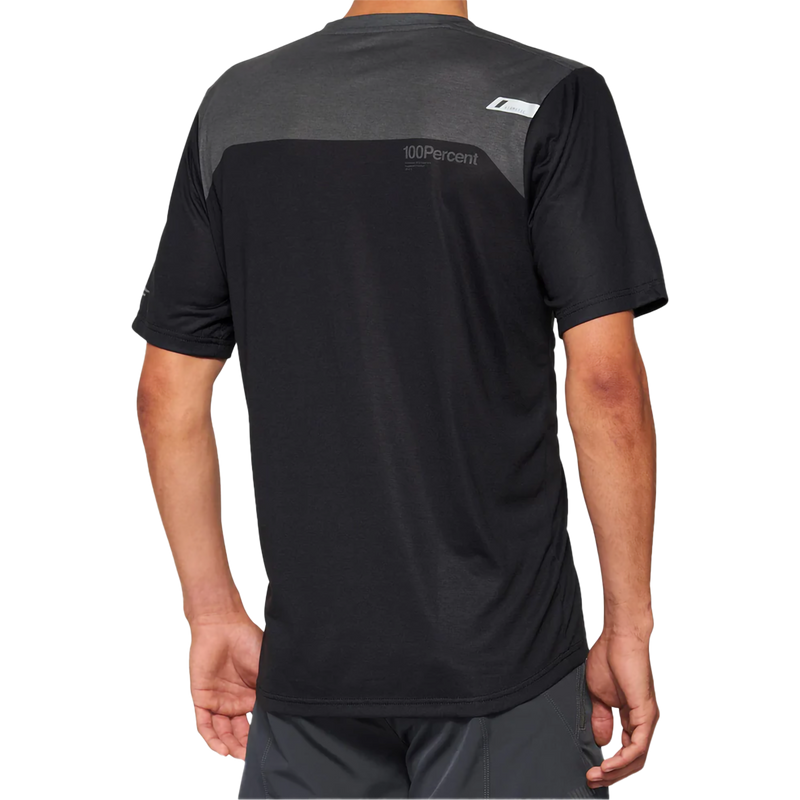 Men's Airmatic Short Sleeve Jersey, 100 Percent Men's Airmatic Short Sleeve Jersey in Black/Charcoal back