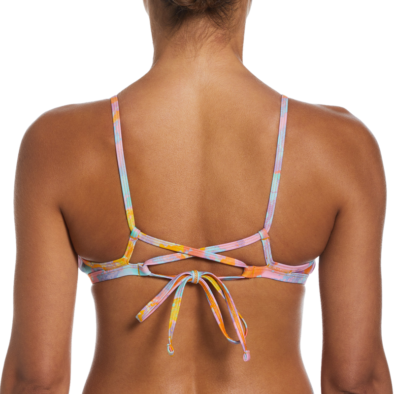 Women's Multi Print Lace Up Tie Back Top, Nike Swim Women's Multi Print Lace Up Tie Back Top back