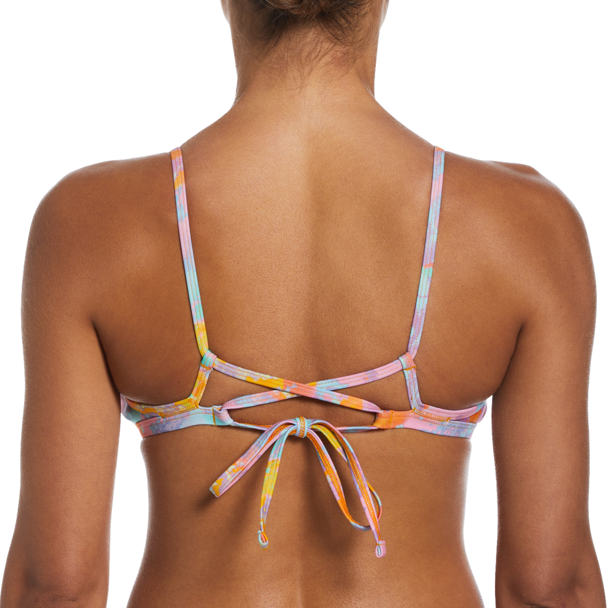 Women's Multi Print Lace Up Tie Back Top alternate view