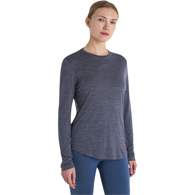 Icebreaker Women's Merino 125 Cool-Lite Sphere III Long Sleeve Tee in Midnight Navy Heather