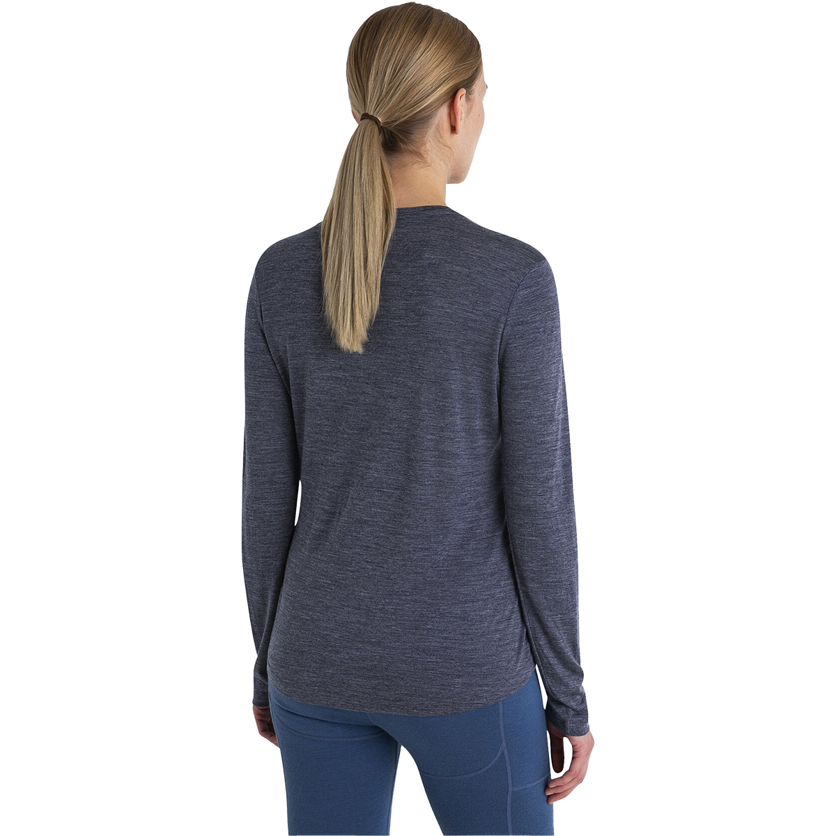 Icebreaker Women's Merino 125 Cool-Lite Sphere III Long Sleeve Tee in Midnight Navy Heather back
