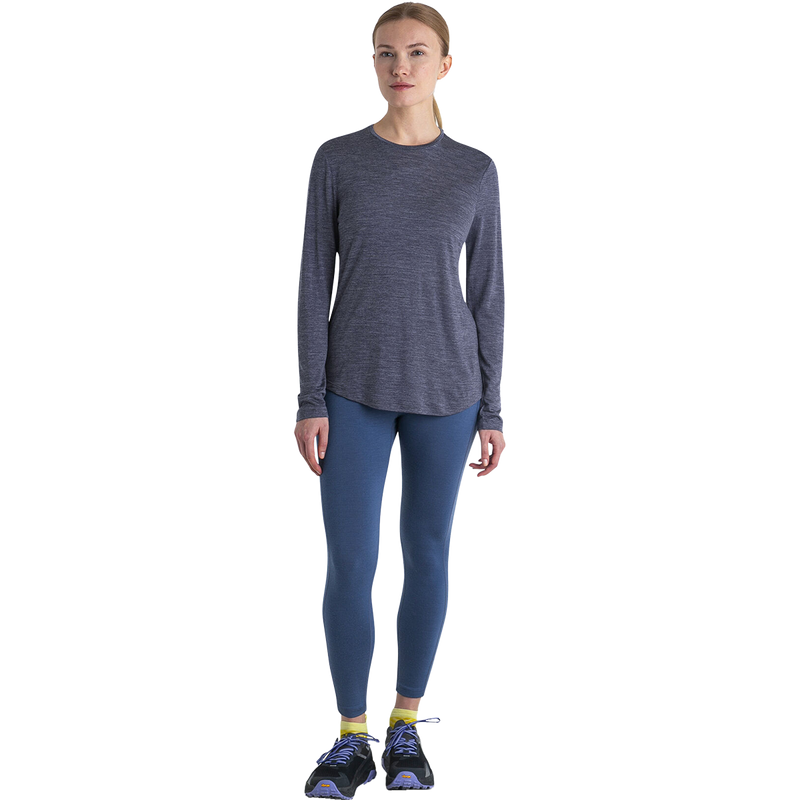 Icebreaker Women's Merino 125 Cool-Lite Sphere III Long Sleeve Tee in Midnight Navy Heather fornt