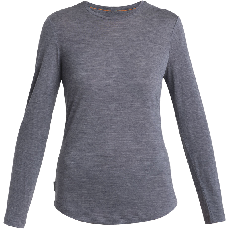 Icebreaker Women's Merino 125 Cool-Lite Sphere III Long Sleeve Tee in Midnight Navy Heather flat