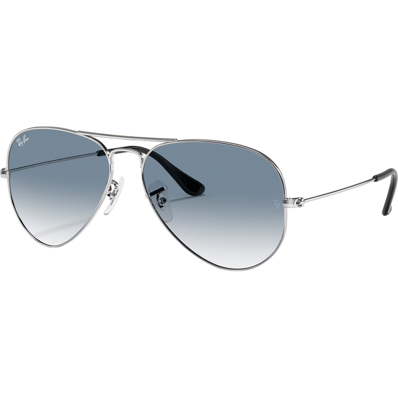 Aviator M, Ray Ban Aviator M in Silver/Clear Gradient Blue front left