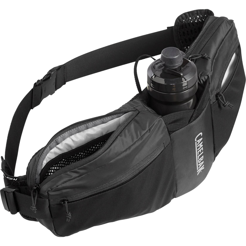 Podium Flow 4 Waist Pack with 21oz Podium Bottle, Podium Flow 4 Waist Pack with 21oz Podium Bottle pockets unzipped