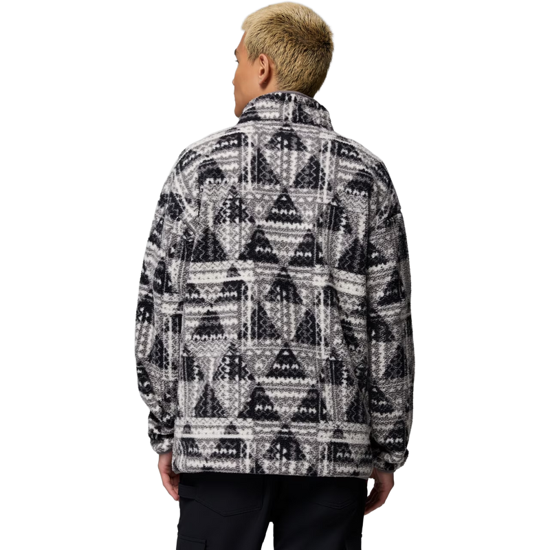 Men's Helvetia II Printed 1/2 Snap Pullover, Columbia Helvetia II Printed 1/2 Snap Pullover in 013 Black Geomix Tonal back