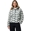 Columbia Women's Helvetia II Printed Crop 1/2 Snap Pullover in 343 Sedona Sage Geostack