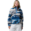 Columbia Women's Helvetia II Printed Crop 1/2 Snap Pullover in 443 Phoenix Blue Summits