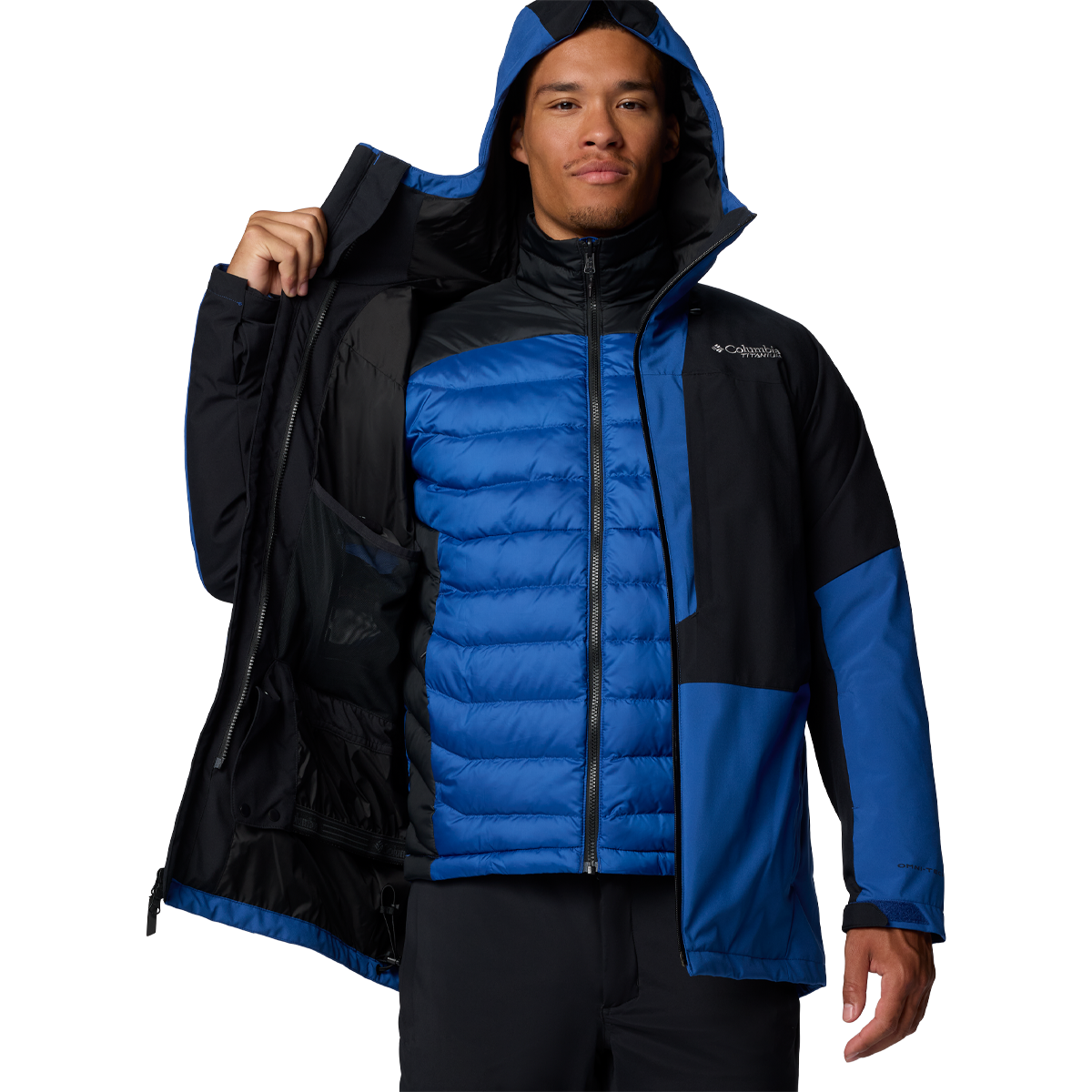 Columbia ウェアセット L オムニヒート 3WAY ブラック　ブルー Columbia ウェアセット L オムニヒート 3WAY ブラック ブルー