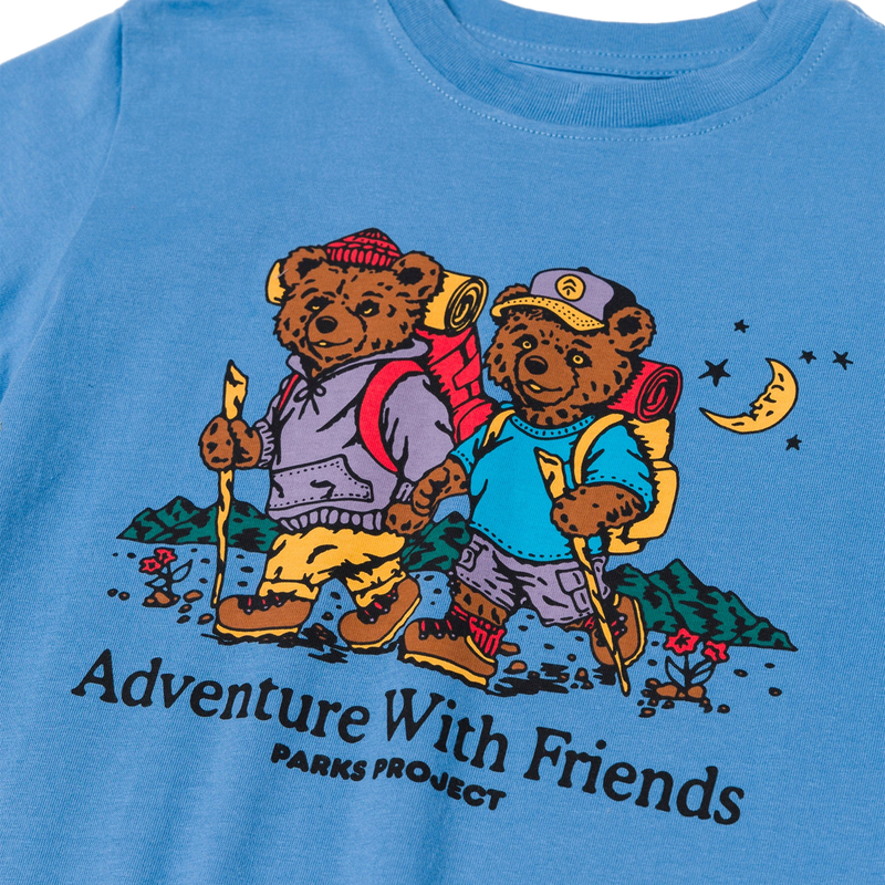 Youth Adventure With Friends Bear Tee, Parks Project Adventure With Friends Bear Tee front detail