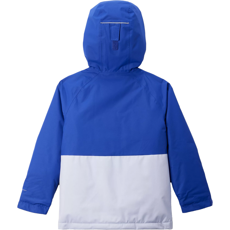 Youth Alpine Action III Jacket, Columbia Youth Alpine Action III Jacket in Snowdrift Melange Clematis Blue back
