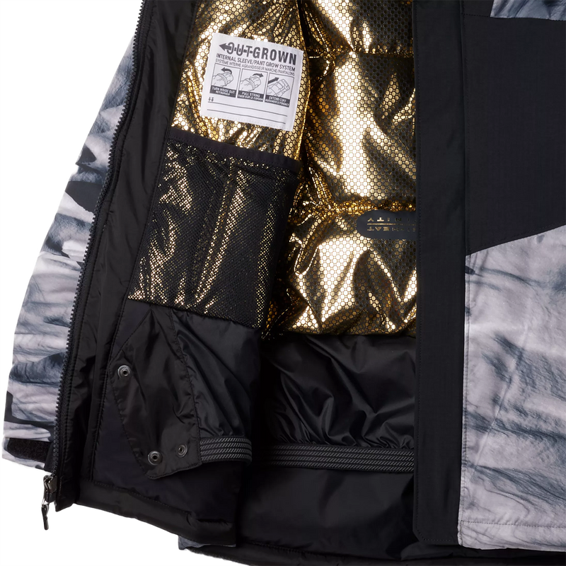 Youth Mighty Mogul III Printed Jacket, Columbia Youth Mighty Mogul III Printed Jacket in 100-White Windblown/Black liner