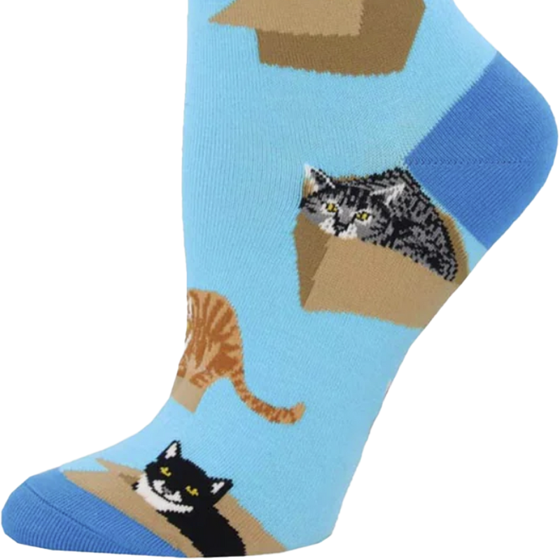 Women's Cat in a Box, Socksmith Women's Cat in a Box toe and heel