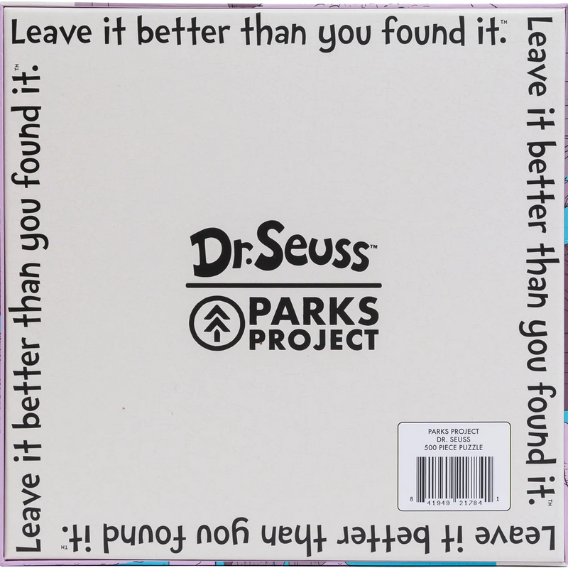 Dr. Seuss x Parks Project Clouds 500 Piece Puzzle, Parks Project Dr. Seuss x PP Clouds 500 Piece Puzzle back of box