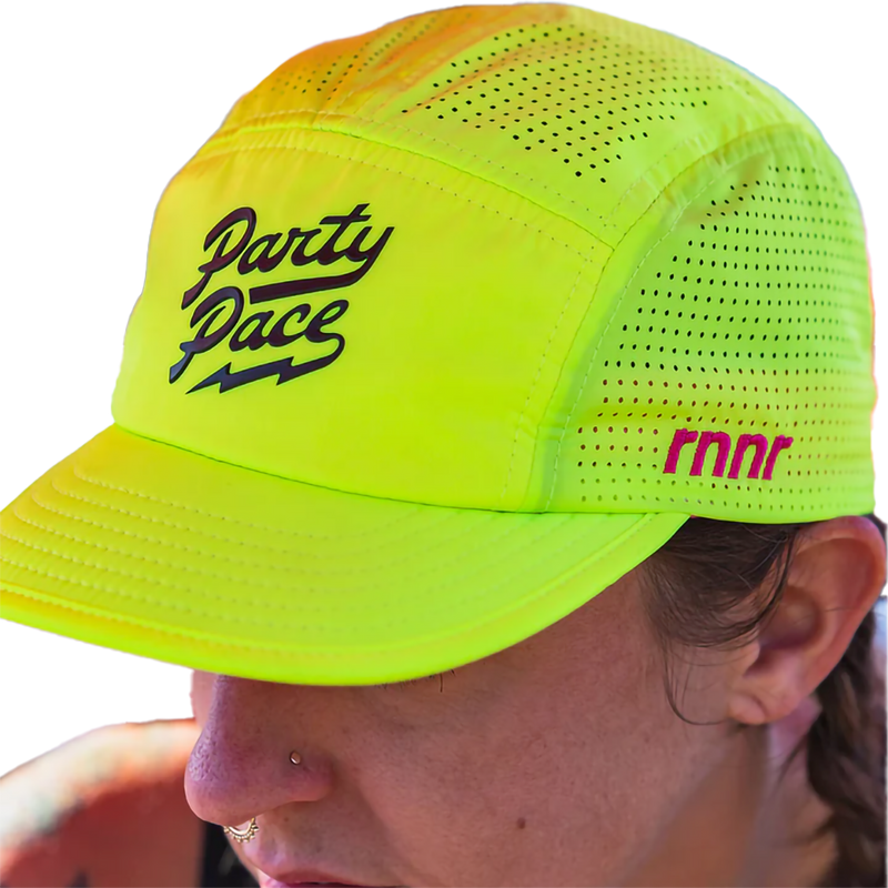 Pacer Hat - Party Pace, Rnnr Pacer Hat - Party Pace in Neon/Lime on model