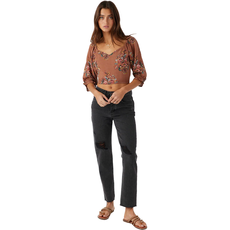 Women's Emersyn Top, O'Neill Women's Emersyn Top in Tobacco front full length
