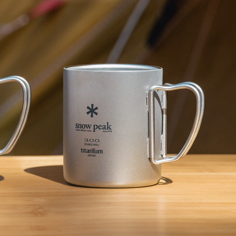 Ti-Double 300 Mug, Snow Peak Ti-Double 300 Mug on table