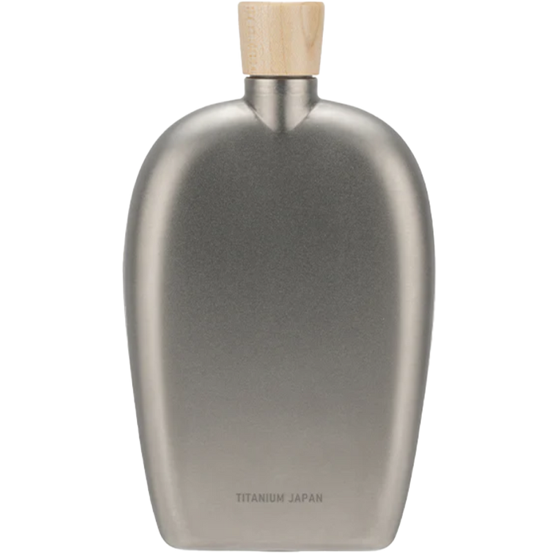 Titanium 8.4 oz Flask, Snow Peak Round Titanium 8.4 oz Flask back