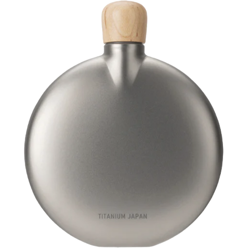 Round Titanium 5 oz Flask, Snow Peak Round Titanium 5 oz Flask back
