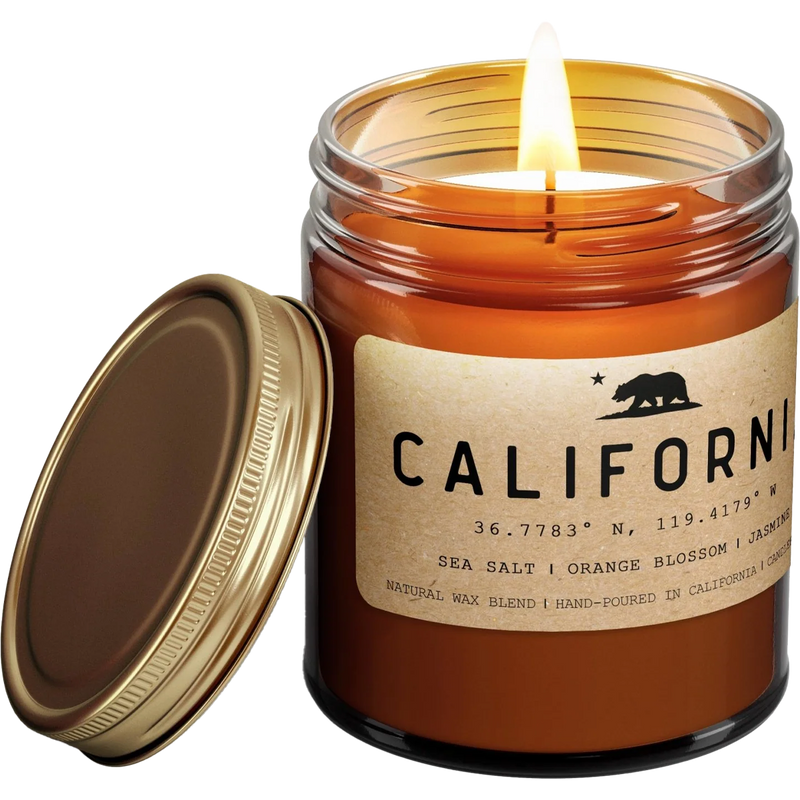 California Golden State Candle, Candlefy California Golden State Candle with lid off