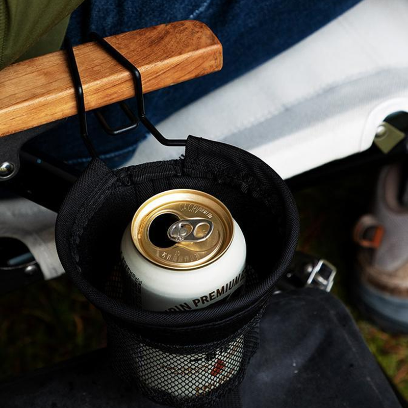 Low Chair Cup Holder, Snow Peak Low Chair Cup Holder with can