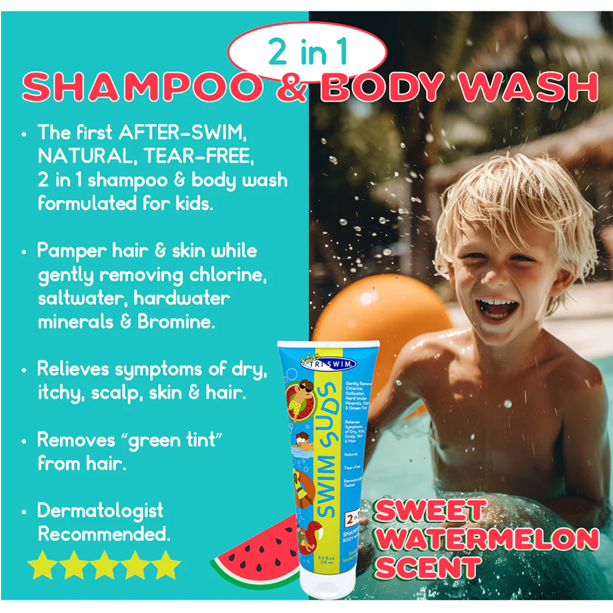 8.5oz Kids Natural Tear Free Swim Suds alternate view