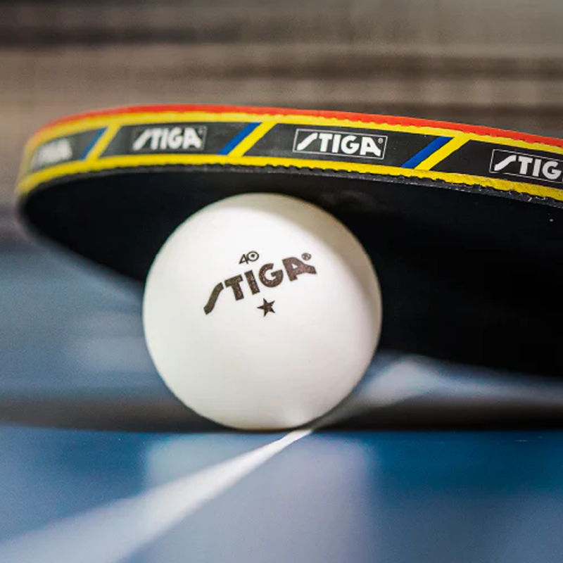 1-Star Table Tennis Balls (12 Pack), STIGA 1-Star Table Tennis Balls on table