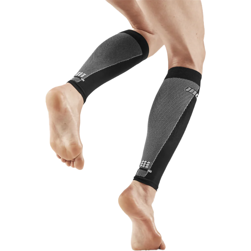 Women's UltraLight Compression Calf Sleeves, CEP Compression Women's UltraLight Compression Calf Sleeves in Black/Grey on model back