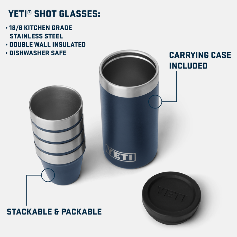 Shot Glasses with Carrying Case, Yeti Shot Glasses with Carrying Case features