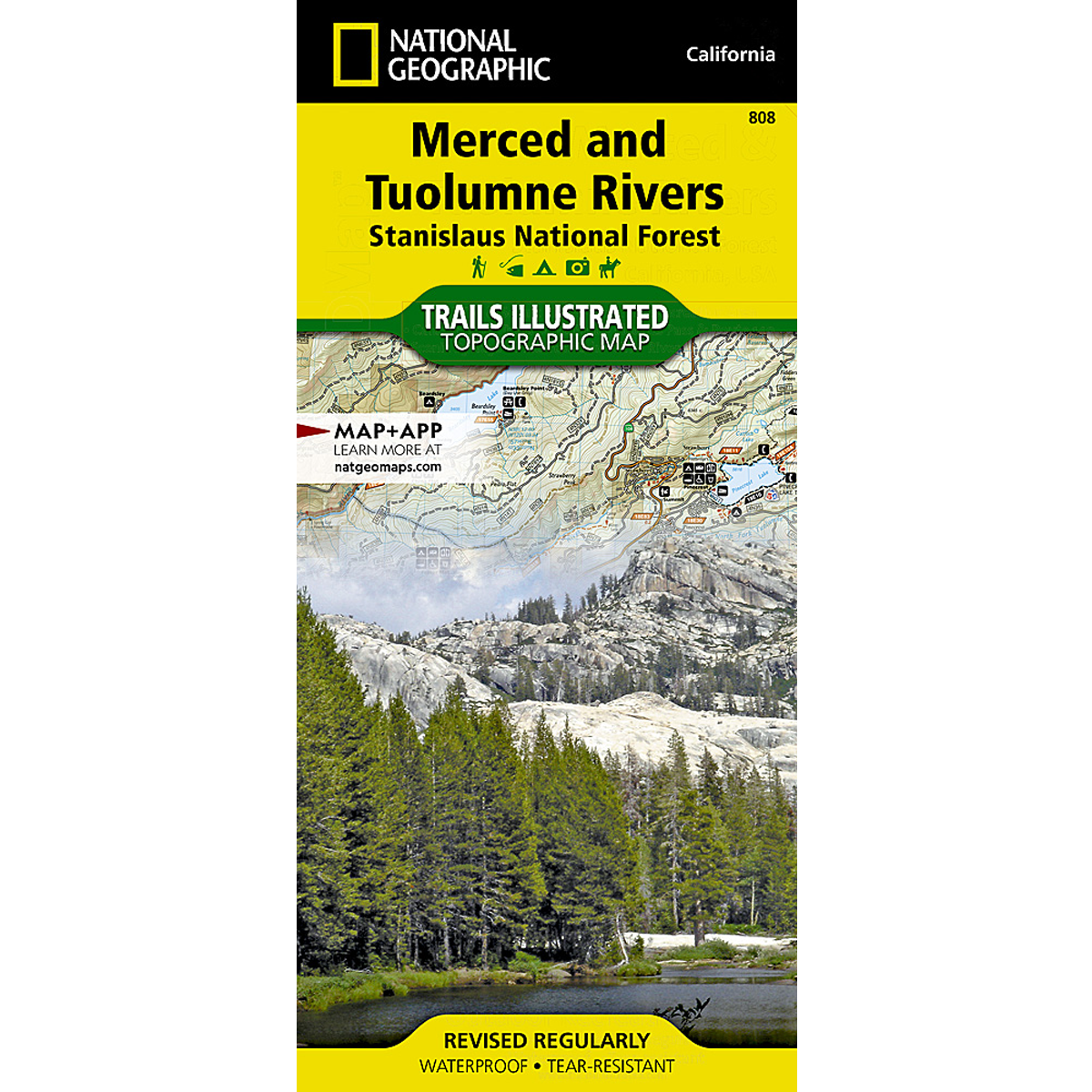 Merced and Tuolumne Rivers Map: Stanislaus National Forest alternate view