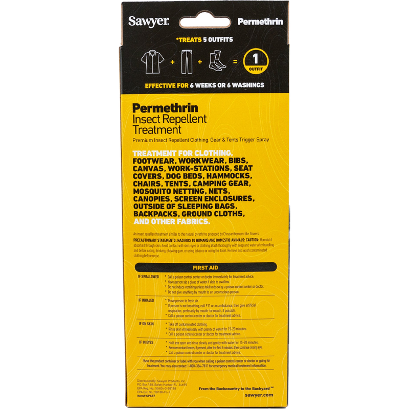 Insect Repellent Permethrin 24 oz, Sawyer Insect Repellent Permethrin 24 oz back