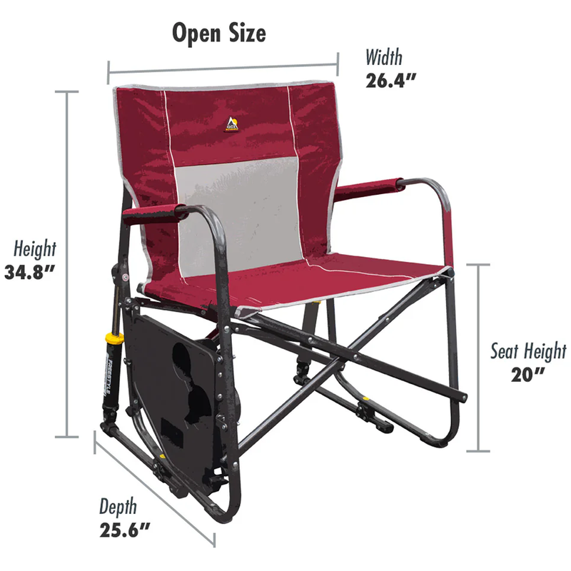 Freestyle Rocker XL with Side Table, GCI Outdoors Freestyle Rocker XL with Side Table open size specs