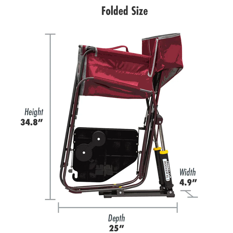 Freestyle Rocker XL with Side Table, GCI Outdoors Freestyle Rocker XL with Side Table folded size specs
