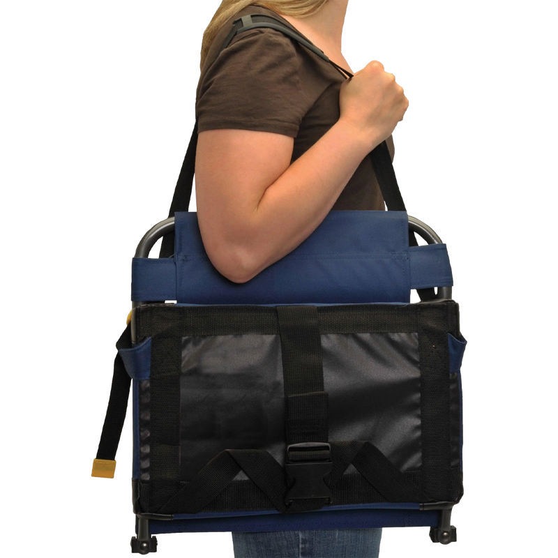 BleacherBack, GCI Outdoors BleacherBack over shoulder