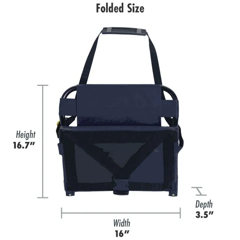 BleacherBack, GCI Outdoors BleacherBack folded size specs