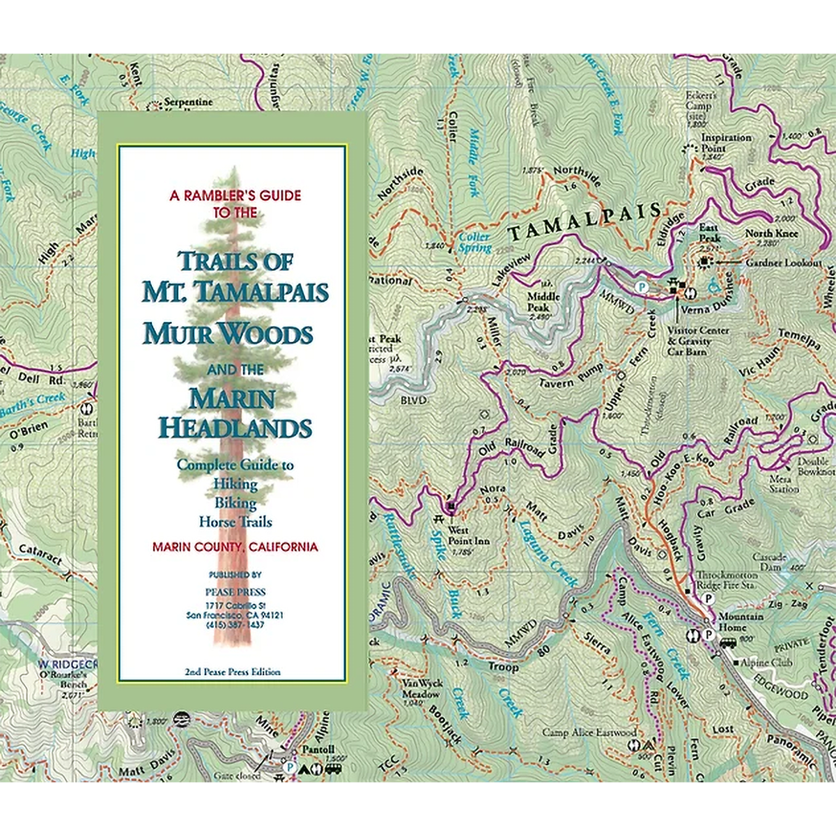 Mt Tam, Muir Woods and Headlands Map alternate view
