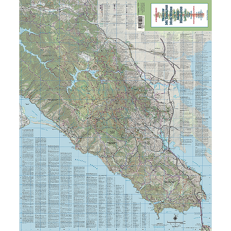 Mt Tam, Muir Woods and Headlands Map, Pease Press Mt Tam, Muir Woods and Headlands Map