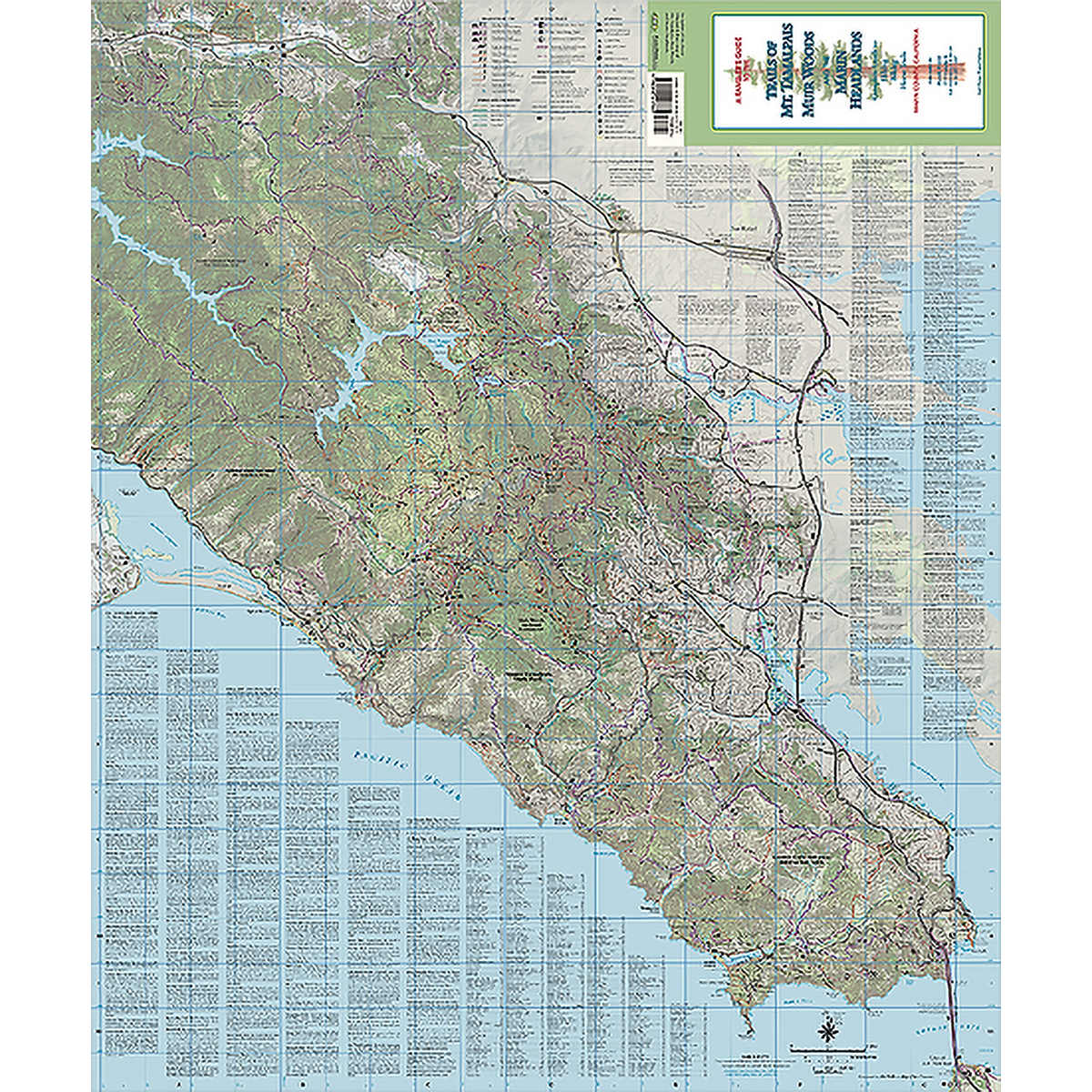 Mt Tam, Muir Woods and Headlands Map alternate view