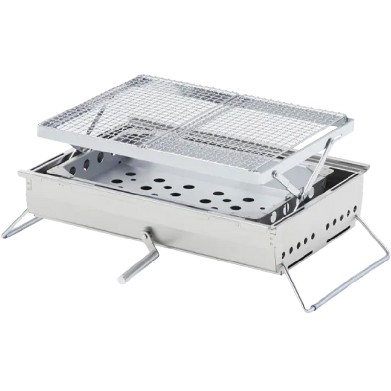 Double BBQ Box, Snow Peak Double BBQ Box raised