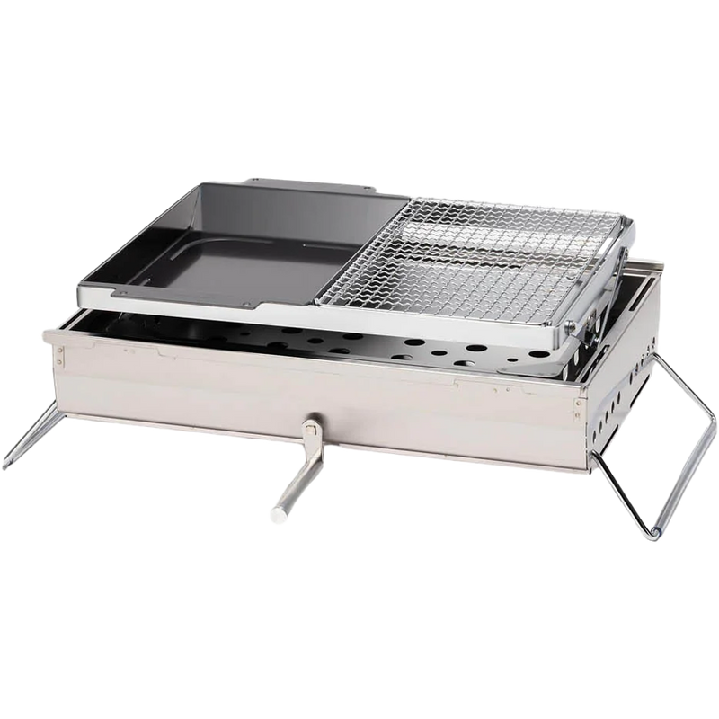 Double BBQ Box, Snow Peak Double BBQ Box half and half